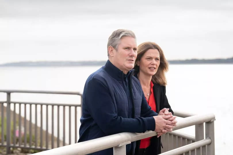 Sir Keir Starmer and his wife Victoria take a walk by the River Mersey