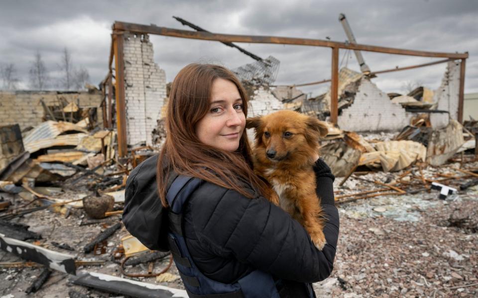 Danielle Sheridan with her dog - Paul Grover for The Telegraph