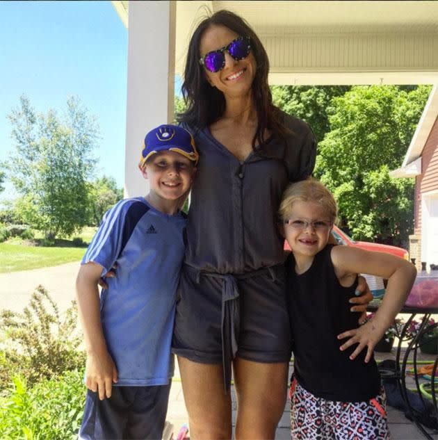 Liz with her niece and nephew. Photo: Instagram