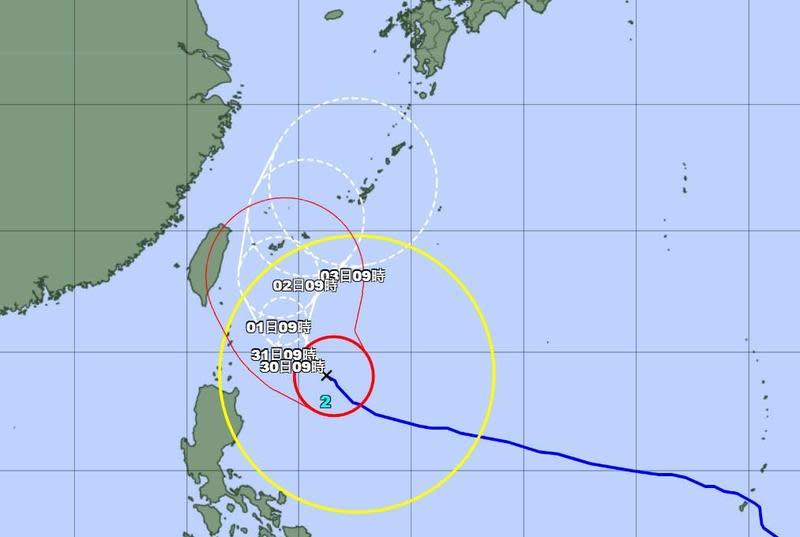 瑪娃颱風預計本週起對沖繩地區帶來劇烈天氣影響，駐日那霸分處提醒僑民做好防颱準備，觀光客及早變更航班、飯店等旅遊計畫。（翻攝自台北駐日經濟文化代表處 那霸分處臉書）