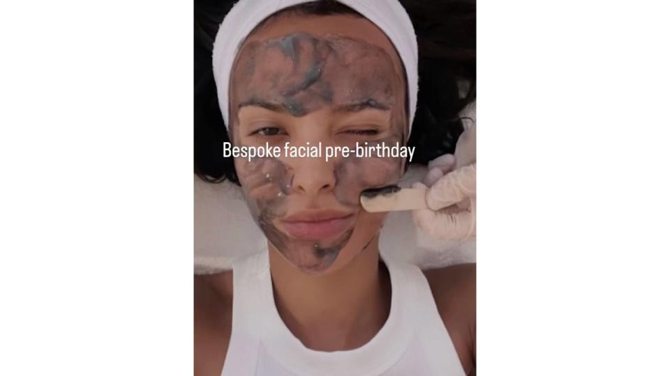 The TV presenter opted for a custom facial ahead of her celebrations