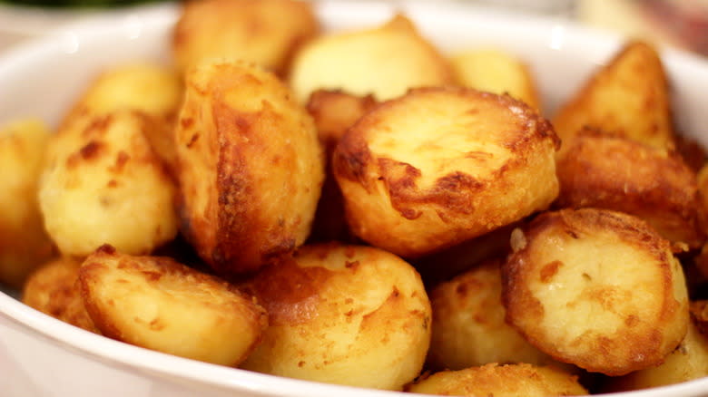 bowl of crispy roasted potatoes 