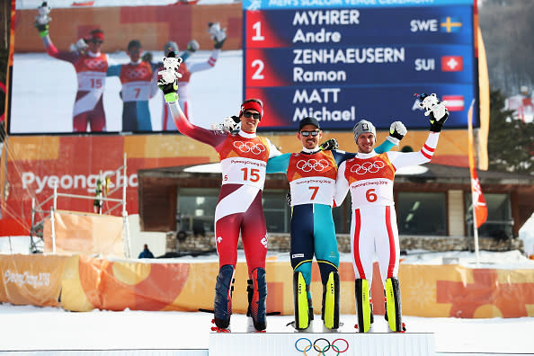 Auf der Anzeige suchte man Favorit Marcel Hirscher vergeblich – er schied im ersten Durchgang aus. Auch Hendrik Kristoffersen kam nicht ins Ziel.