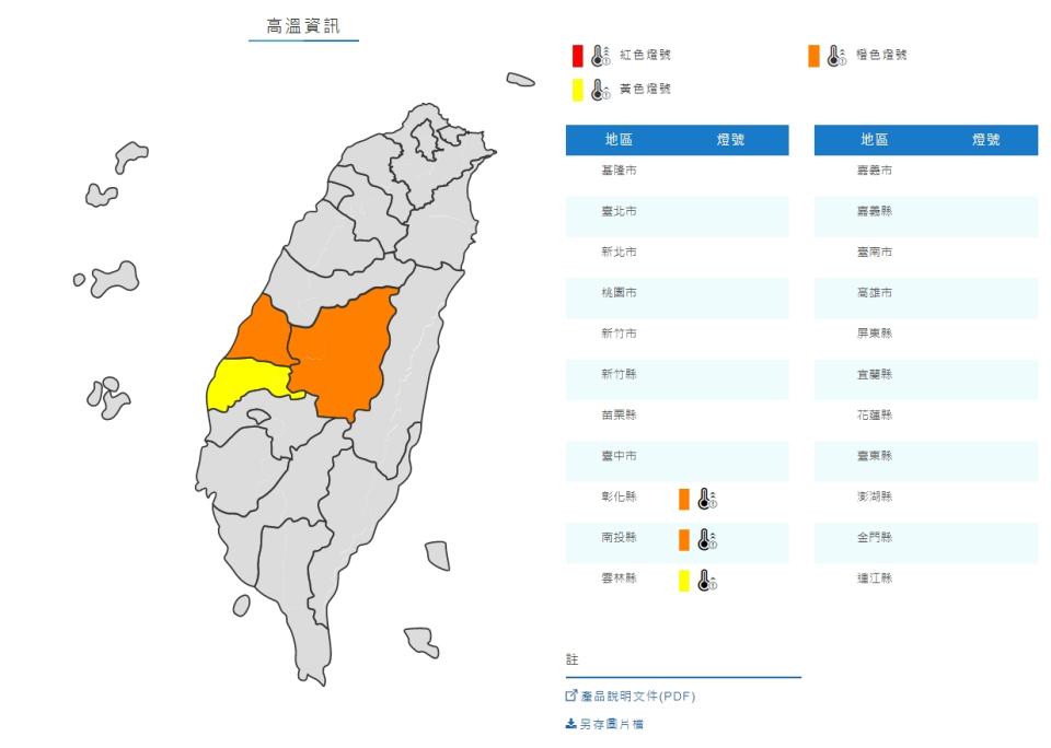 高溫預警。（圖／氣象局）