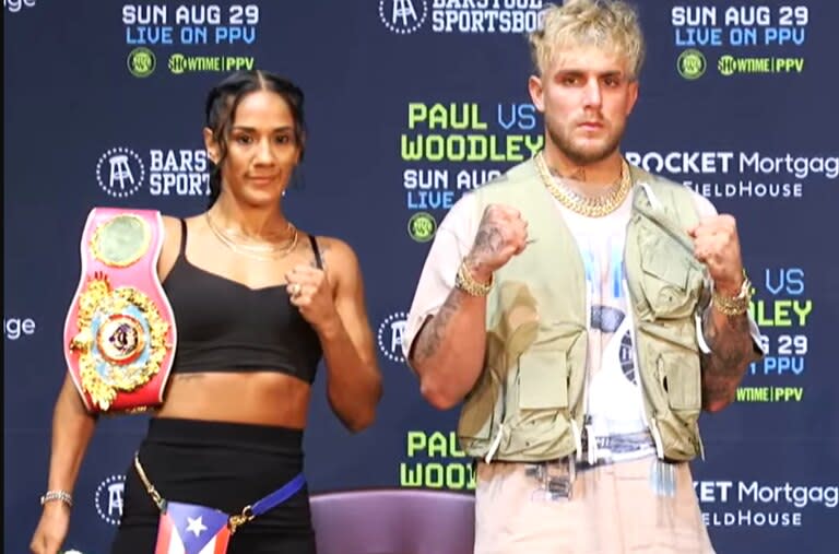 Amanda Serrano y Jake Paul