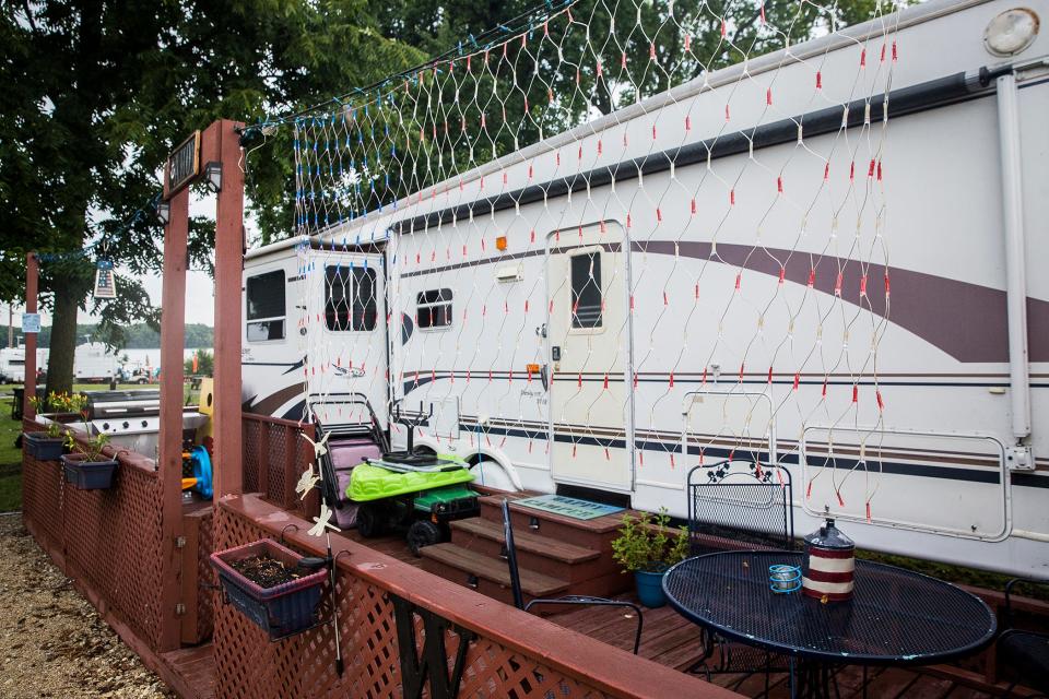 Council is considering altering parks regulations for people who lease property at Prairie Creek Reservoir. A campsite is pictured.