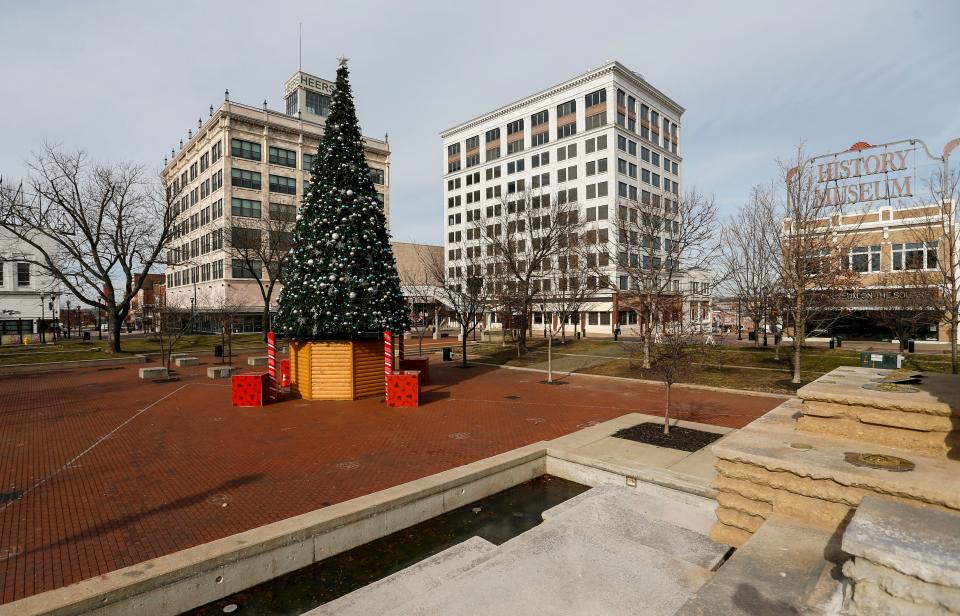 The Park Central Square in Downtown Springfield on Tuesday, Jan. 2, 2024. Springfield officials are addressing storefront vacancies, the unhoused population and how businesses have bounced back from the pandemic throughout downtown.