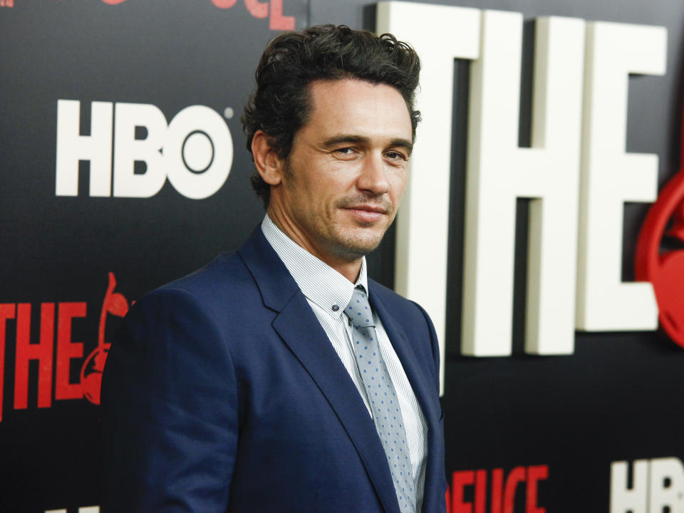 FILE - This Sept. 7, 2017 file photo shows James Franco at the premiere of the HBO Original Series "The Deuce" in New York. Two actresses have sued Franco and his former acting and film school, saying they were pushed into gratuitous and exploitative sexual situations as his students. (Photo by Andy Kropa/Invision/AP, File)