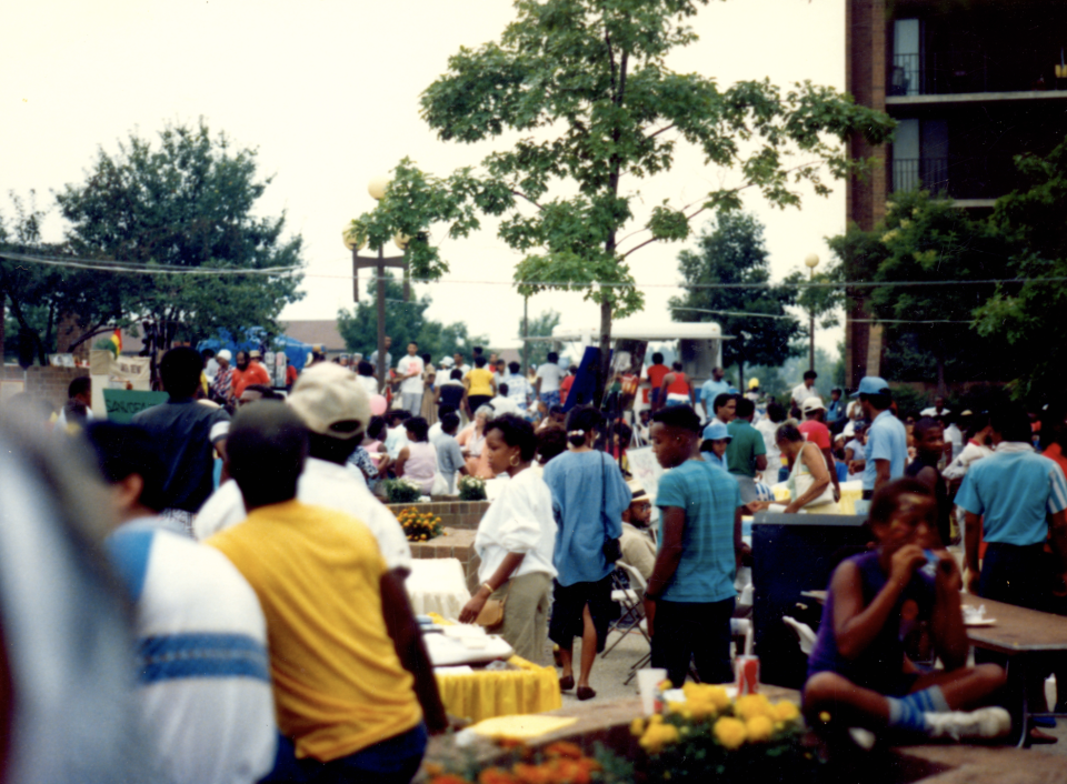 A crowd is pictured at a mid-1980s Columbus Black Expo event, which is now known as the Ohio Black Expo.