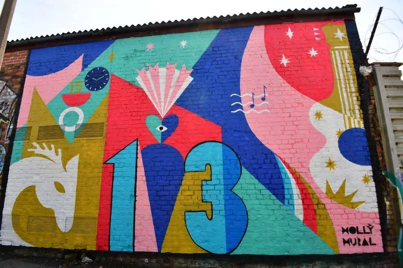 The Fearless mural, which references Taylor's lucky number