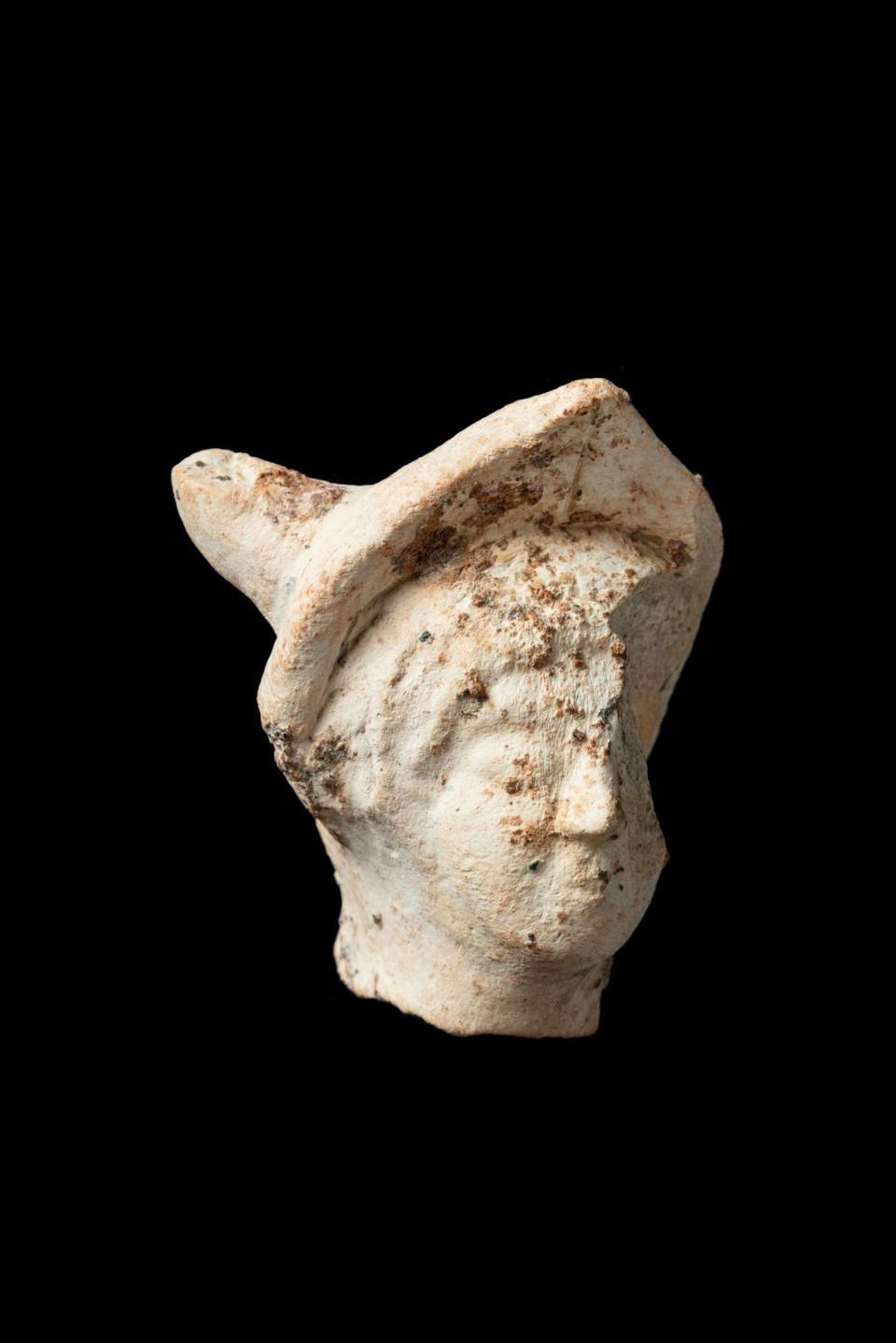 The ancient Roman figurine depicting the head of Mercury found at Smallhythe. Photo from James Dobson and National Trust