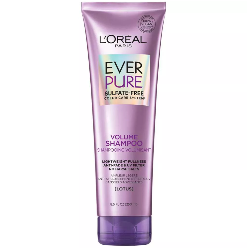 <p><a href="https://www.lorealparisusa.com/hair-care-hair-style/shampoo/everpure-volume-shampoo" rel="nofollow noopener" target="_blank" data-ylk="slk:Shop Now;elm:context_link;itc:0;sec:content-canvas" class="link ">Shop Now</a></p><p>Sulfate-Free Volume Shampoo</p><p>$9.99</p><p>lorealparisusa.com</p>