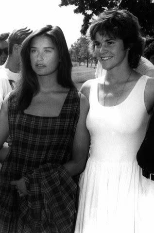 <p>Terry McGinnis/WireImage</p> Alley Sheedy and Demi Moore in the 1980s