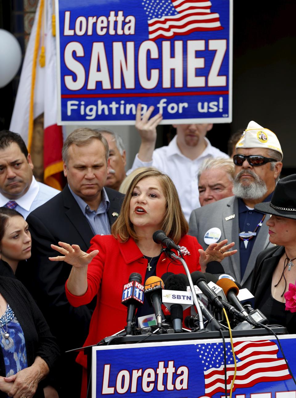 Rep. Loretta Sanchez (D-Garden Grove) announces she will take on California Attorney General Kamala Harris for the Democratic nomination to succeed retiring U.S. Senator Barbara Boxer.