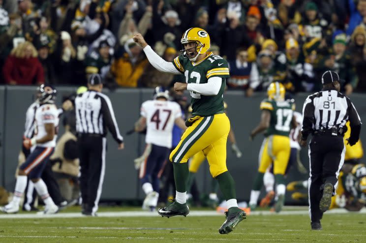 Aaron Rodgers is 14-4 vs. the Bears in his career. (AP)