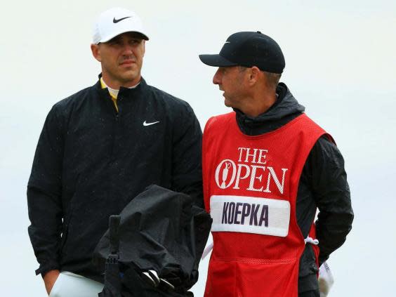 Brooks Koepka grew increasingly frustrated with JB Holmes' slow play (Getty)