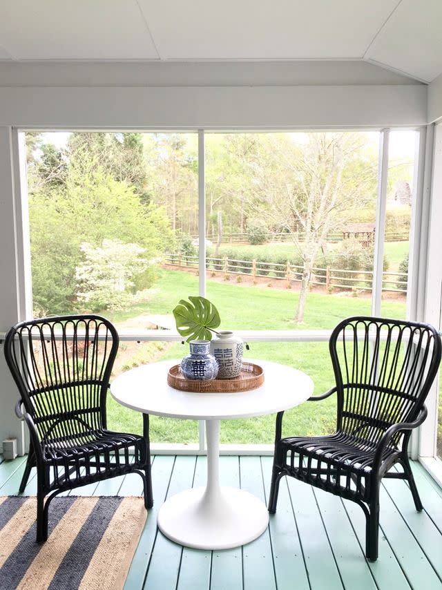 screened in porch ideas painted floors