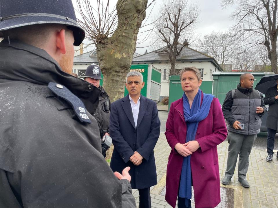 Labour mayor Sadiq Khan was joined this week by Shadow Home Secretary Yvette Cooper (Noah Vickers/Local Democracy Reporting Service)