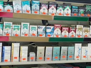 Original and Menthol Beyond Tobacco™ cigarettes in the cigarette display of a Nevada-based retail store that participated in the second iteration of retail market testing