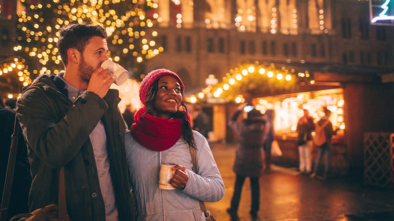 Couple at Christmas market