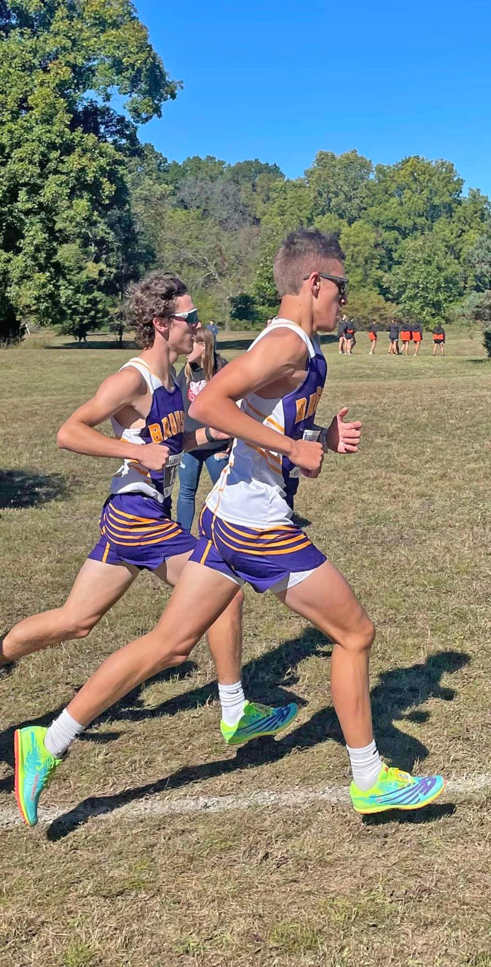 The Bronson duo of Aden Hathaway (right) and Ashton Wells (left) both earned a top 10 finish at Saturday's Otsego Bulldog Invite