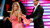 <b>Kirstie Alley, Season 12</b><br> Actress Kirstie Alley came in second with partner Maksim Chmerkovskiy, losing out to NFL star Hines Ward. A fan favorite, Alley gained dancing prowess week after week and lost a remarkable amount of weight on the show. On the season 12 finale, she showcased a much slimmer figure, wearing the same costume from the show’s premiere night that had reportedly been taken in 38 inches to fit her new frame.