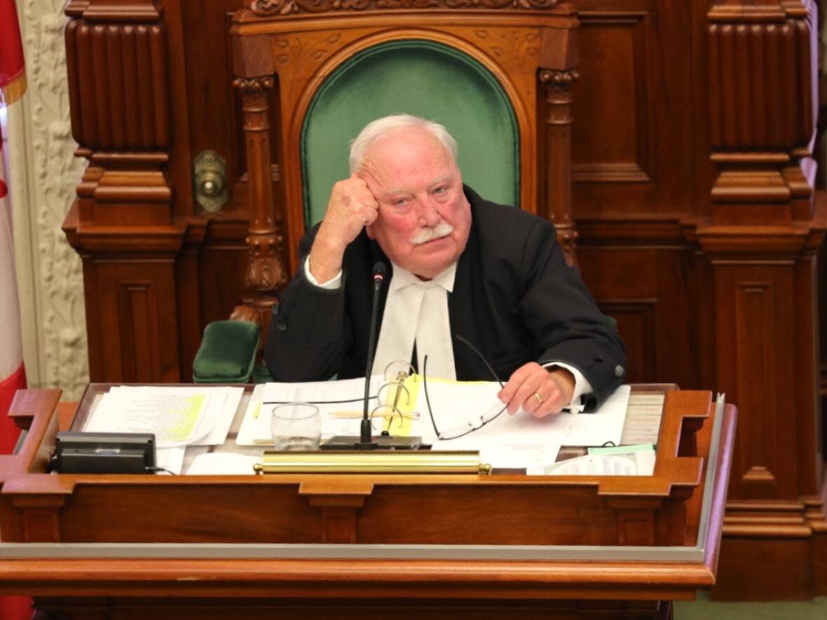 A file image of Nova Scotia Speaker Keith Bain from March 2023. On Wednesday, a legislative committee refused to debate possible increases to MLA's budgets and allowances, despite Bain's attempts to get a discussion started. (Robert Short/CBC - image credit)