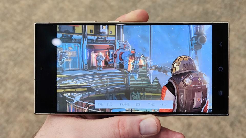 Samsung Galaxy S24 Ultra running 3DMark Wild Life benchmark