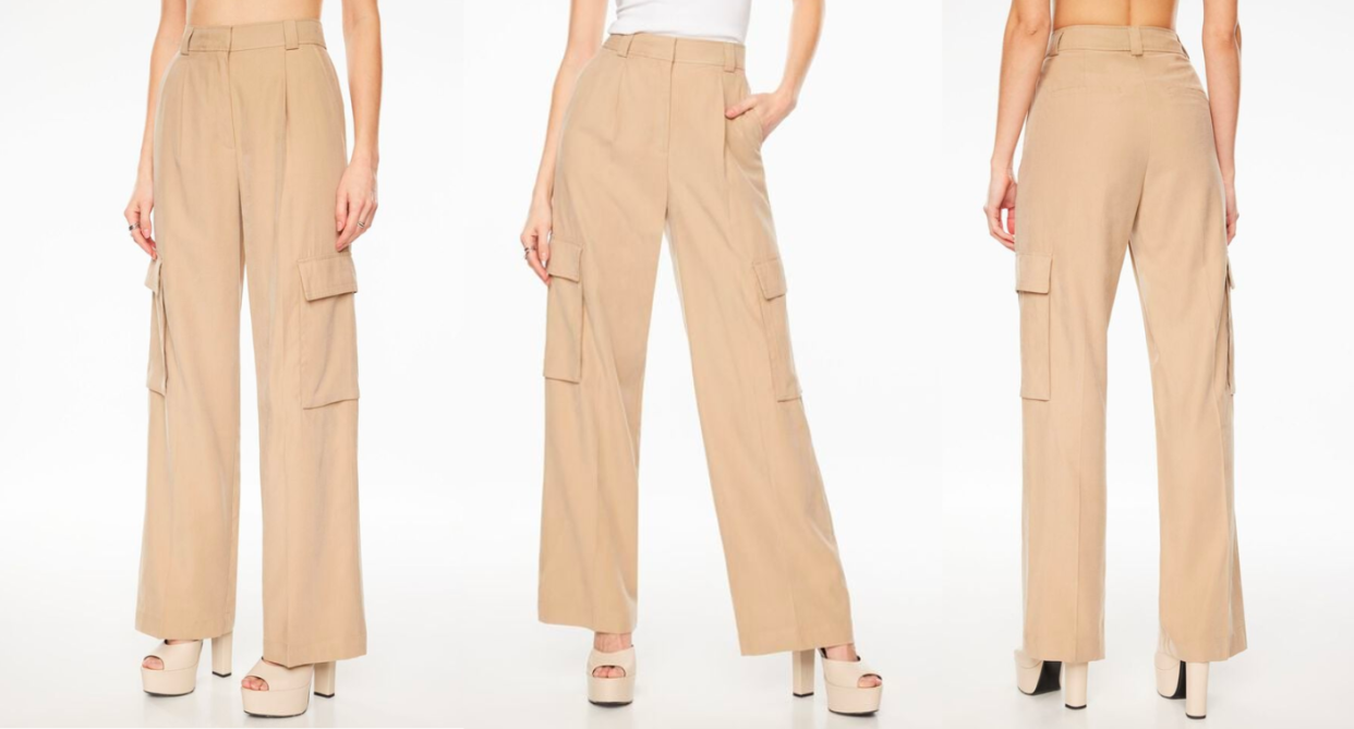 Dynamite Gemma Wide Leg Cargo Pants. Images via Dynamite.