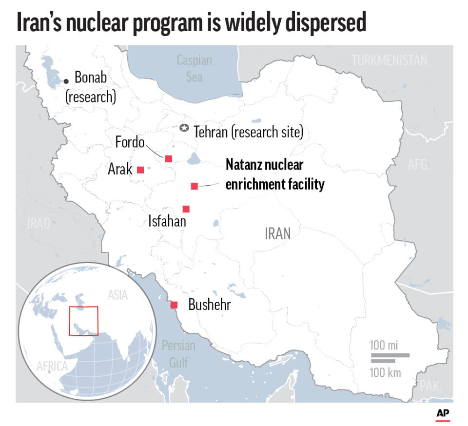 Nuclear enrichment sites and research centers.