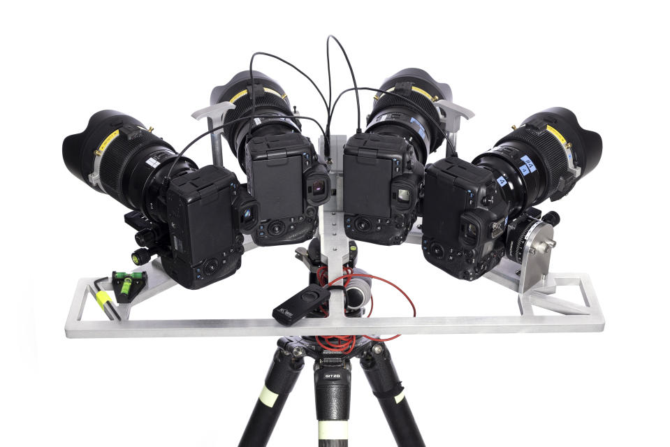 Myhrvold’s camera rigs use frames from his own machine shop.