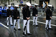 <p>Cadets take part in the 73rd Annual Columbus Day Parade in New York, Oct. 9, 2017. (Photo: Eduardo Munoz/Reuters) </p>