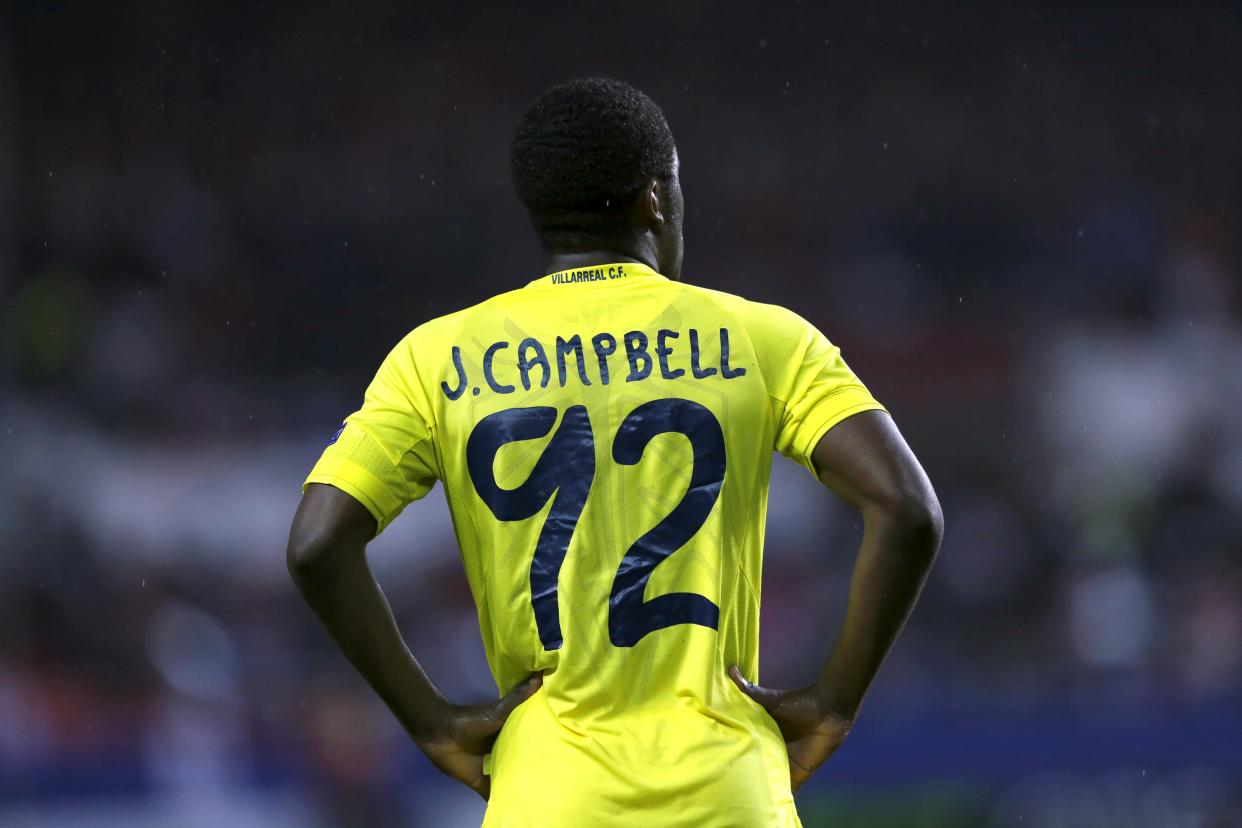 Villarreal&#39;s Joel Campbell is seen during their Europa League round of 16 second leg soccer match against Sevilla in Seville March 19, 2015. REUTERS/Marcelo del Pozo