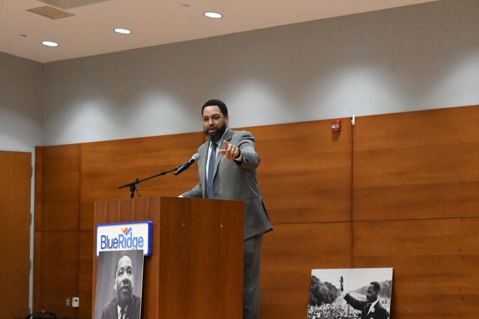 Rev. Eric Gash speaks during the 23rd MLK Unity Breakfast held Jan. 16 at Blue Ridge Community College.