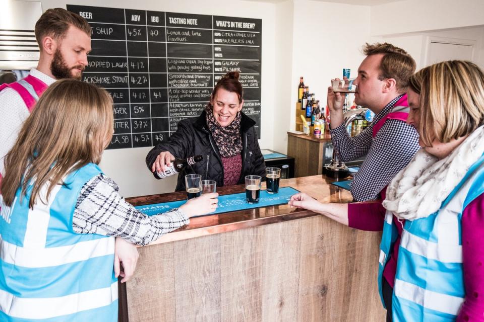 The brews are free-flowing on the Adnams tour (Adnams Southwold)