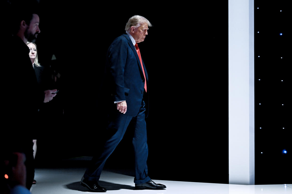 Former President Donald Trump at a CNN studio prior to his debate with President Joe Biden in Atlanta on June 27, 2024. (Kenny Holston/The New York Times)