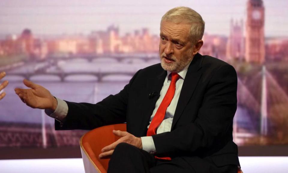 Jeremy Corbyn, speaks on the BBC’s Andrew Marr Show in London