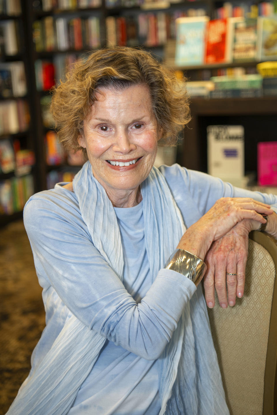 Writer Judy Blume, author of "Are You There God? It's Me, Margaret," poses for a portrait at Books and Books, her non-profit bookstore, on Sunday, March 26, 2023, in Key West, Fla. (AP Photo/Mary Martin)