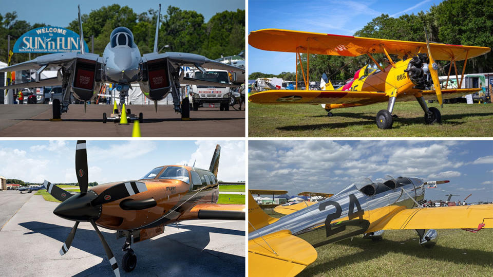 A range of new and vintage aircraft across 50 acres.