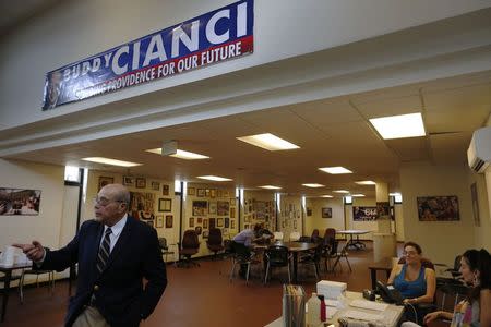 Vincent "Buddy" Cianci, former mayor and current mayoral candidate of Providence, stands in his campaign headquarters in Providence, Rhode Island August 12, 2014. REUTERS/Brian Snyder