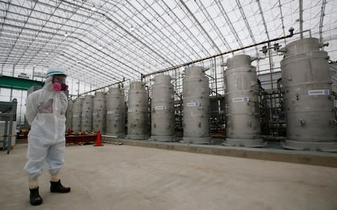  The government has promised that all other radioactive material is being reduced to “non-detect” levels by the sophisticated Advanced Liquid Processing System (ALPS) - Credit:  Shizuo Kambayashi/AP Pool