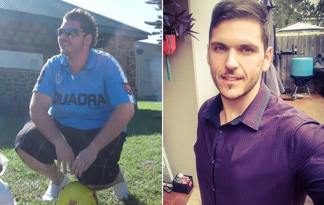 Daniel is unrecognisable after losing 90kgs. Photo: Supplied