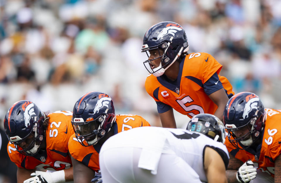 Teddy Bridgewater and the Denver Broncos will face the 0-2 New York Jets in their home opener on Sunday. (Mark J. Rebilas/USA TODAY Sports)