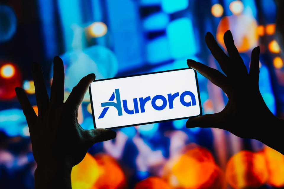 BRAZIL - 2023/09/06: In this photo illustration, the Aurora Innovation logo is displayed on a smartphone screen. (Photo Illustration by Rafael Henrique/SOPA Images/LightRocket via Getty Images)