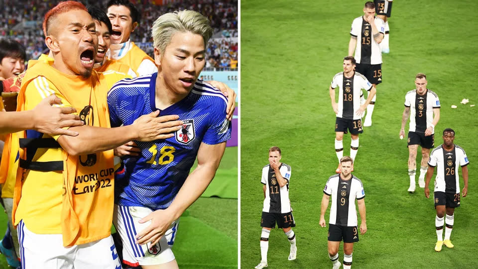 Japan shocked Germany in a 2-1 upset at the FIFA World Cup. Image: Getty
