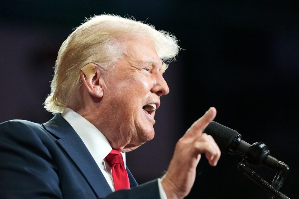 Donald Trump slammed the president’s speech, claiming that a points, Biden was ‘barely understandable’ (AP)