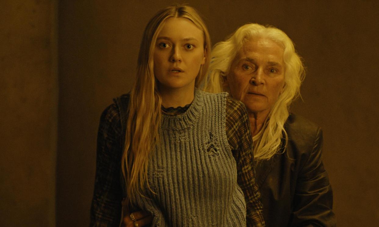 <span>Dakota Fanning and Olwen Fouéré in The Watchers AKA The Watched.</span><span>Photograph: Courtesy of Warner Bros. Pictures/Courtesy Warner Bros Pictures</span>