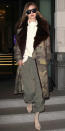 <p>Hadid showcased her off-duty flair in an oatmeal-hued Stephanie Rad turtleneck sweater, a camo fur-lined trench, olive pants, and a beige pair of Tony Bianco sock boots (shop them in black or khaki <a rel="nofollow noopener" href="http://click.linksynergy.com/fs-bin/click?id=93xLBvPhAeE&subid=0&offerid=390098.1&type=10&tmpid=8158&RD_PARM1=http%253A%252F%252Fshop.nordstrom.com%252Fs%252Ftony-bianco-diddy-stretch-bootie-women%252F4502542&u1=ISGigiSSBootsIJFeb" target="_blank" data-ylk="slk:here;elm:context_link;itc:0;sec:content-canvas" class="link ">here</a>). </p>