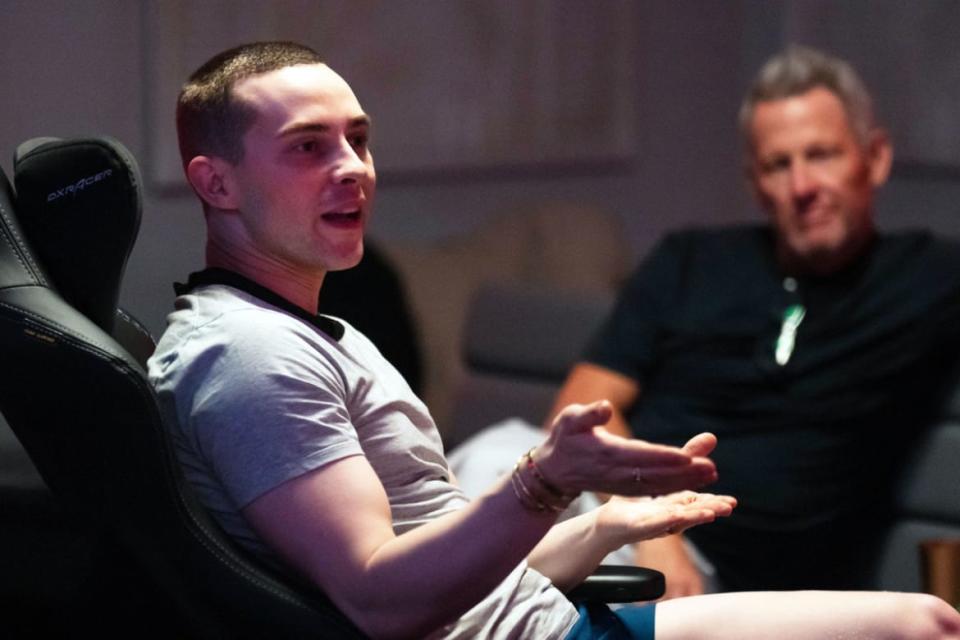 A still of Adam Rippon and Lance Armstrong on Stars on Mars