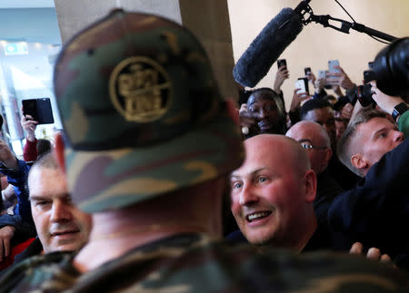 Boxing - Carl Frampton v Luke Jackson & Tyson Fury v Francesco Pianeta Weigh-In - Europa Hotel, Belfast, Britain - August 17, 2018 Tyson Fury clashes with Deontay Wilder after the weigh-in Action Images via Reuters/Lee Smith